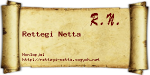 Rettegi Netta névjegykártya